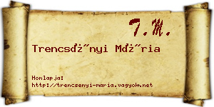 Trencsényi Mária névjegykártya