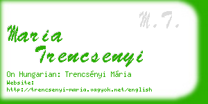 maria trencsenyi business card